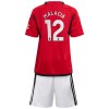 Officiële Voetbalshirt + Korte Broek Manchester United Malacia 12 Thuis 2023-24 - Kids